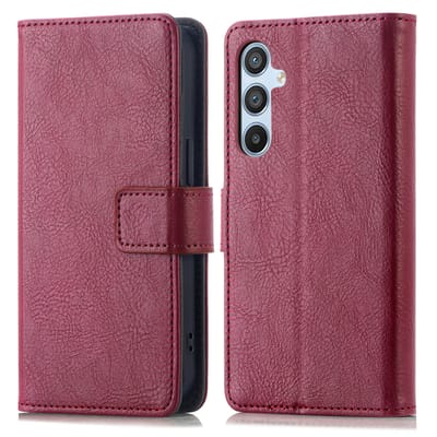 imoshion Hoesje - Geschikt voor Samsung Galaxy A14 (5G) / A14 (4G) - Luxe Bookcase - Bordeaux