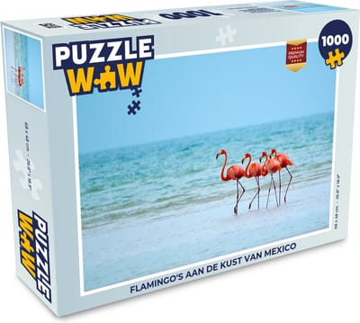 Puzzel Flamingo's aan de kust van Mexico - Legpuzzel - Puzzel 1000 stukjes volwassenen