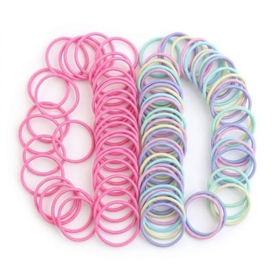 Set van 200 kleurrijke haar elastiekjes – dunne elastische haar accessoires voor dames en meisjes – zacht en rekbaar – pastel en felle kleuren mix – inclusief opbergzakje