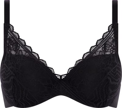 Chantelle - Floral Touch - Bedekkende memory bh - Soft Feel - ZWART