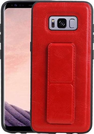 Grip Stand Hardcase Backcover voor Samsung Galaxy S8 Rood