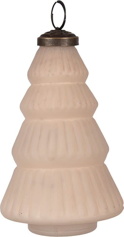 Clayre & Eef Kerstbal Overig Ø 7x13 cm Beige Glas Kerstballen