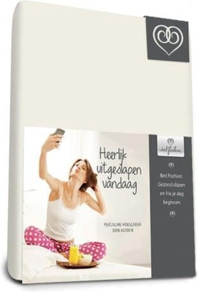 Percaline Topper katoen hoeslaken 80 x 200 cm creme