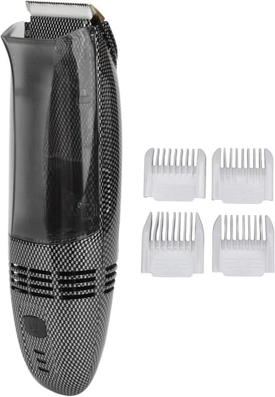 Herentondeuse - Elektrische trimmer - Thuis haar knippen - Automatische haarzuiging - 4 Geleidekammen - Zwart