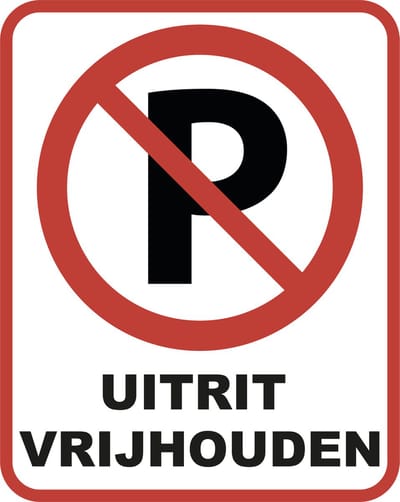 Uitrit vrijhouden | bord | 20x25cm & 3 mm dik | Dibond