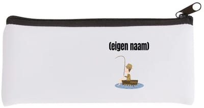 Akyol - visser in een bootje met eigen naam Etui - Vissen - liefhebber van vissen - iemand die houdt van vissen - verjaardag - cadeau - kado - geschenk - 20 bij 9 cm