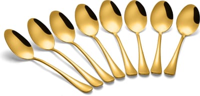 Alheco set van 8 tafellepels - RVS lepels - Soeplepels - 20.3cm - Goud