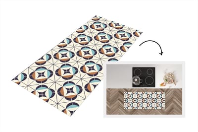 Keukenloper - Loper keuken - Retro - Design - Geometrie - 120x50 cm - Keukenloper vinyl