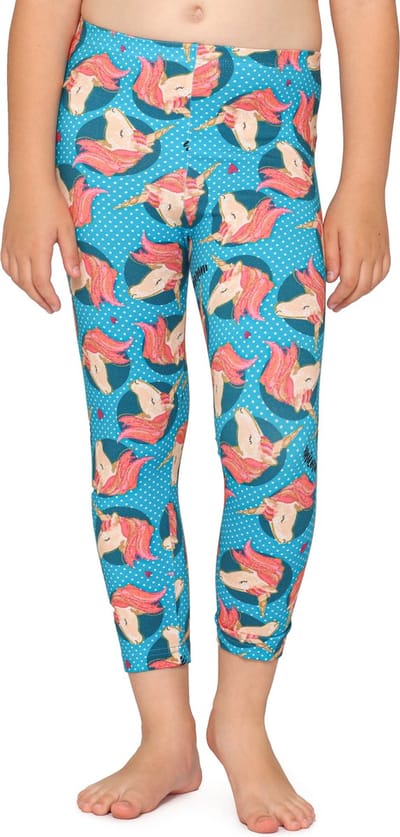 Merry Style Meisjes Leggings - Vrijetijdsbroek - Capri - Katoen - MS-MS10-405-LE - Blauw/Einhorn - 110
