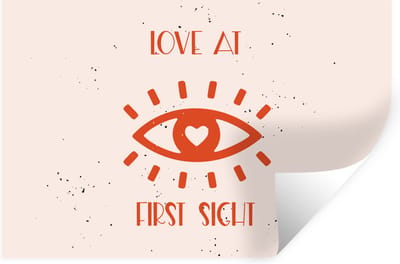 Muurstickers - Sticker Folie - Spreuken - Quotes - Love at first sight - Liefde - Koppel - 30x20 cm - Plakfolie - Muurstickers Kinderkamer - Zelfklevend Behang - Zelfklevend behangpapier - Stickerfolie
