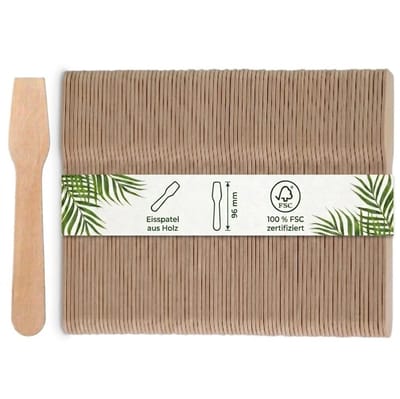 Dailygoods- Ijslepel 9,6 cm - Houten Bestek - Duurzaam - Biologisch Afbreekbaar - Wegwerpbestek - 1000 Stuks - Houten Lepel