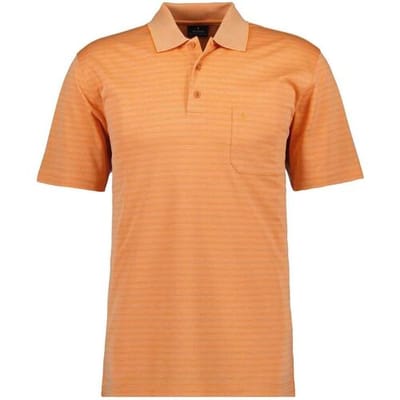 Ragman Polo Duo Fine Line Soft Knit Easy Care Abrikoos / male