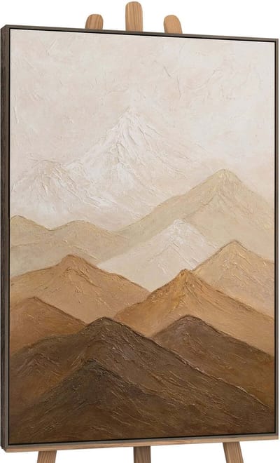 Canvas schilderij 120x80 cm handgeschilderd harmonie van lagen – YS-Art Gallery – Lijst: Grijs – Luxe wanddecoratie