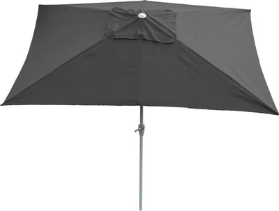 Parasol N23, tuinparasol, 2x3 m rechthoekig kantelbaar, polyester/aluminium 4,5 kg UV-bescherming 50+ ~ antraciet