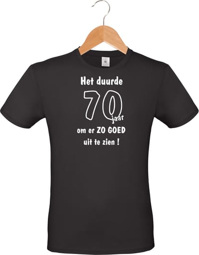 Mijncadeautje - Leeftijd T-shirt - Het duurde 70 jaar - Unisex - Zwart (maat XL)