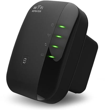 WiFi Versterker stopcontact - Zwart- Wifi Repeater - 300Mbps - Draadloos - Overal internet - Signaalversterker - Ethernet - Wireless Range Extender- 300 mbps - 2.4 Ghz
