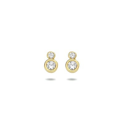 14K Geelgouden oorknoppen zirkonia - 4028183