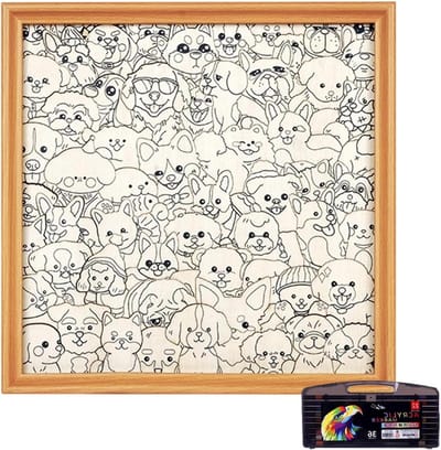 Houten Puzzel - Fotolijst Puzzel - Creatief Knutselen - Hond Ontwerp - 30x30cm - Multi-color
