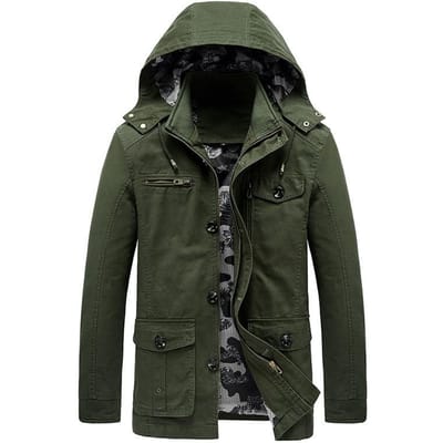 Herfst Dunne Jas Los Casual Middel en Lang Met Capuchon Trenchcoat Heren 5XL black