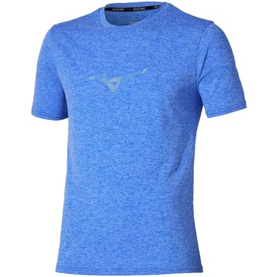 Mizuno Core Runbird T-shirt Met Korte Mouwen Blauw M Man