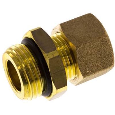 G 1/2'' Buitendraad x 12mm Messing Rechte Knelfitting met NBR Afdichting 75 Bar DIN EN 1254-2