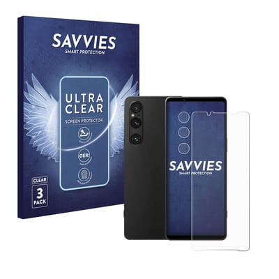 Savvies - Screenprotector voor Sony Xperia 1 V (Voor+Camera) - Folie Beschermfolie transparant 6 Stuks
