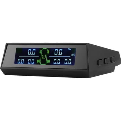 Banden Druk Monitor Systeem Op Zonne-energie TPMS Detector met LCD 6 Externe Sensoren voor Camper black