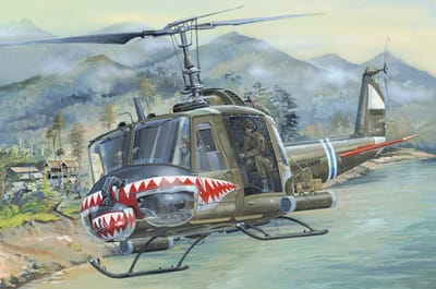 HobbyBoss Modelbouwpakket Militaire voertuigen - 81806 UH-1 Huey B Heli Plastic - 1:18 - Modelbouw