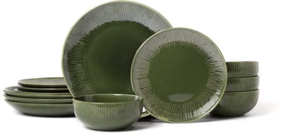 Serviesset, 12-Delig, 4 Personen, Groen, Keramiek - Mikasa | Jardin