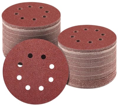 GELLDG Schuurpapier - Klittenbandschuurpapier - Papierschuurpapierschijf - Geschikt voor excentrische schuurmachines - Diameter 125 mm - Gaten - Korrel 60, 80, 100, 120, 240