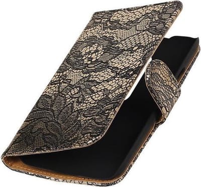 Motorola Moto G (3rd gen) - Lace/Kant Zwart Bookstyle Hoesje