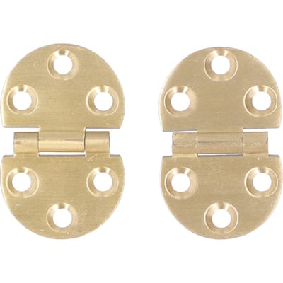 2-delige set 180 graden koperen scharnieren met schroef mini-klepscharnier voor opvouwbare tafel 47x30mm