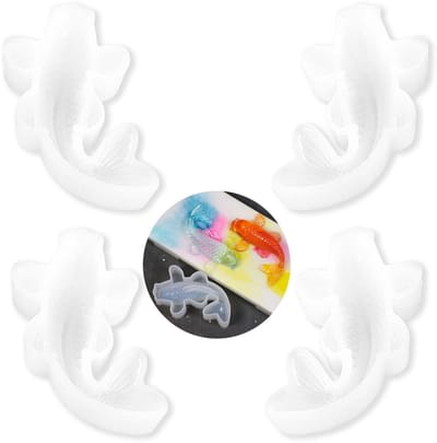 Dailygoods- Silicone Mal - 4 Stuks - Hars Koi Vissen Mal - Cake Decoratie Mal - Goudvis/Sieraden Decoratie - Epoxy Vormgeving