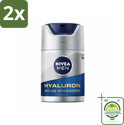 NIVEA MEN - Anti-Age - Gezichtscrème met SPF 15 - 50 ml - Voordeelverpakking - 2 stuks - Anti-ouderdom verzorging - Gezichtscreme