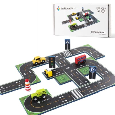 Magna-World® Road Toppers 42-delig - Magnetic Tiles - Magna Tiles - Magnetisch Speelgoed - Magnetische Tegels - Speelgoed voor 3 t/m 12 Jaar