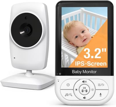 Video Babyfoon - Baby Camera - Baby Bewaken - ECO-modus - 3.2 inch scherm - Wit