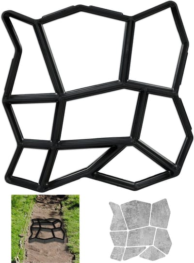 2x tuinpad mal - beton gietvorm - tuintegel mal - sierbestrating - cement