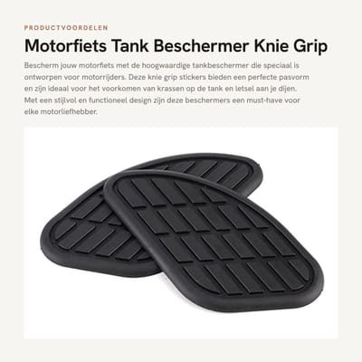 Dailygoods- Tankbeschermer Perfecte Pasvorm - Motorfiets Tankpad - Antislip Knie Grip - Slijtvast Rubber - Duurzaam Design - Bescherming Tegen Krassen