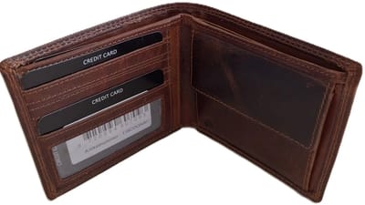 OI LUXE Cognac kleurige lederen herenportemonnee / zeer platte billfold laag model / dunne herenbeurs / RFID SAFE / cognac bruin leer / 116Cognac CRUNCH