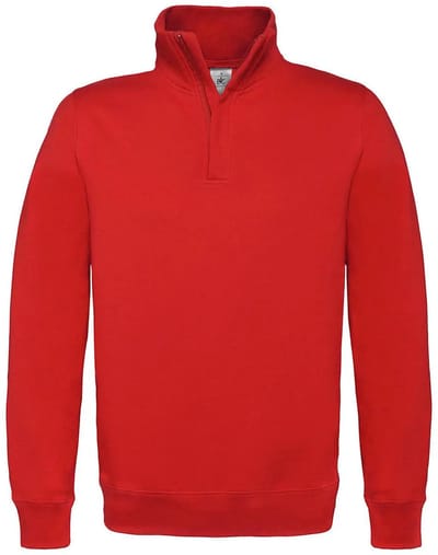 Katoenen sweatshirt met 1/4 rits B&C ID.004
