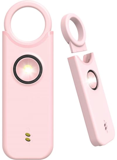 GELLDG Persoonlijk zelfverdedigingsalarm geschikt voor vrouwen - 135 dB - Elektronische verdedigingsbewaker met licht- en bewegingsdetector - Draagbare veiligheidsset - Zelfverdedigingswapen - Roze