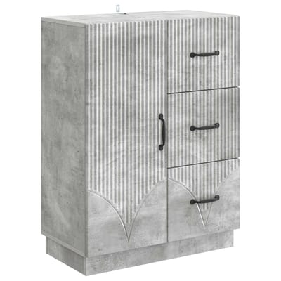 vidaXL - Dressoir - met - lade - Betongrijs - 66 - x - 34,5 - x - 87 - cm - Bewerkt - hout