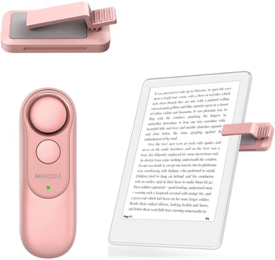 Geschikt voor Kindle Paperwhite, iPad, tablet en e-readers, bladwijzer, e-reader bladwijzer, draagbare afstandsbediening, draadloze afstandsbediening, bladwijzerapparaat, roze