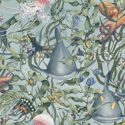 Boråstapeter Vliesbehang 8152 - Fairyland - Dieren Blauw - 53cm x 10.05m