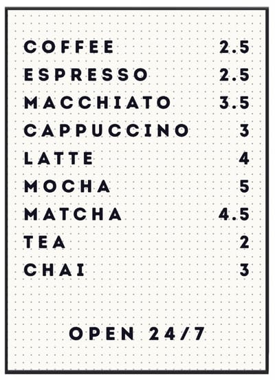 No Filter - Keuken posters - A4 formaat - Coffee menu Poster / Koffie menu - Koffie art - Keuken decoratie - Cadeau koffieliefhebber