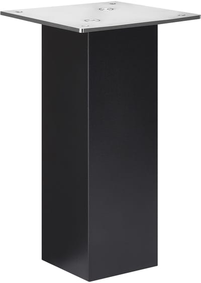 SOTECH Barconsole recht (70 x 70 mm, hoogte 210 mm, 30 kg draagvermogen, zwart) Baliesteun voor houten of glazen bladen