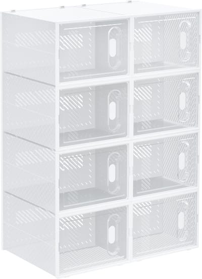 4goodz Homcom 8-delige set sneakerbox schoenendozen schoenorganizer