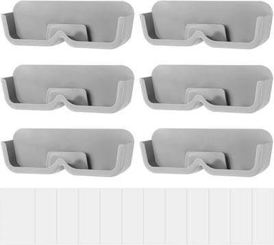 Brillenhouder Set - Zonnebril Organizer - Muurbevestiging - Zonder Boren - 17.5 cm - Grijs