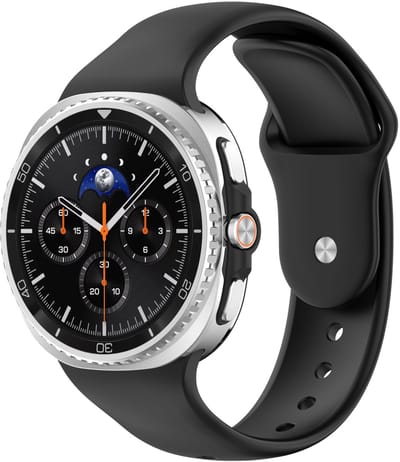 Stravo Sportief Siliconen Horlogebandje – Geschikt voor Samsung Galaxy Watch 9 (40/44mm) / Watch 8 (40/44mm) / 8 Classic (46mm) – Comfortabel sportbandje – Zwart