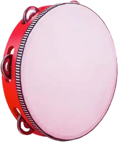 Kinder Tovertrommel - Handtrommel Muziekinstrument - Muzikaal Leren - Goede Afwerking - 20 cm Diameter - Rood